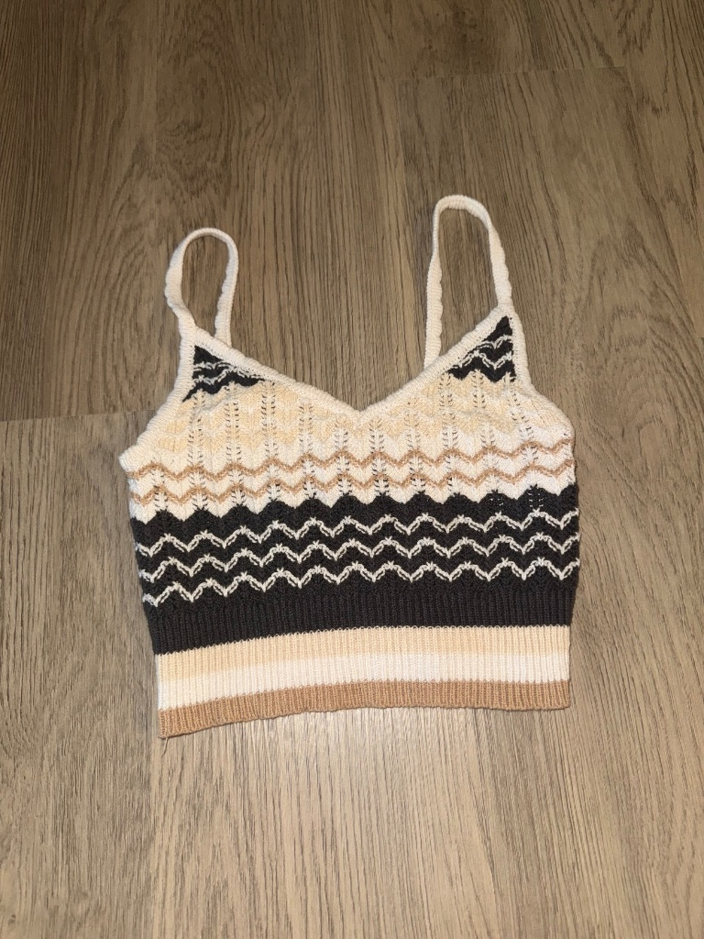 American Eagle Crochet Knit Cami Tank Top Boho Coastal Cowgirl Sweater Crop